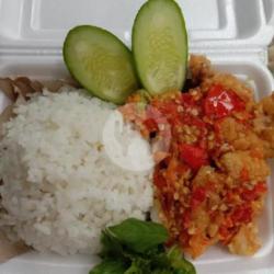 Nasi Ayam Geprek (paha)