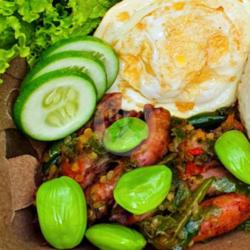 Sambal Cumi Asin Telor Pete (tanpa Nasi)