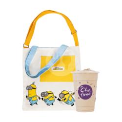 White Minions Totebag (run To You) & Chatime Milk Tea  (reguler Size)