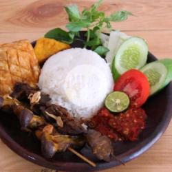 Nasi Sate Ati Ampela Sambal Pedas