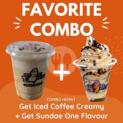 Combo Anti Rugi (1 Iced Coffe Creamy   1 Get Sundae 1 Rasa