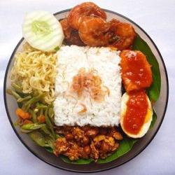 Nasi Campur Udang Balado