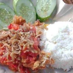 Ayam Geprek Sambal Teri Medan   Nasi