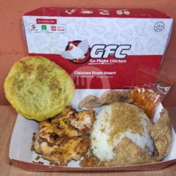 Nasi Kulit, Ayam Geprek Mentai, Telur