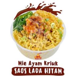 Mie Ayam Kriuk Saos Lada Hitam