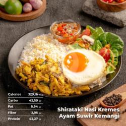 Shirataki Nasi Kremes Ayam Suwir Kemangi (329 Cals)