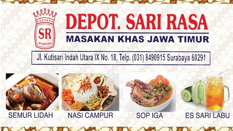 Daftar Harga Menu Delivery Depot Sari Rasa, Tenggilis Mejoyo, Surabaya ...