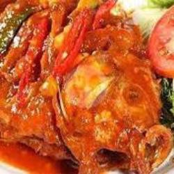 Kerapu Saus Tiram   Nasi   Lalapan   Sambal   Es Teh