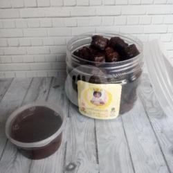 Fudgy Brownies In Jar Chocolate Melted