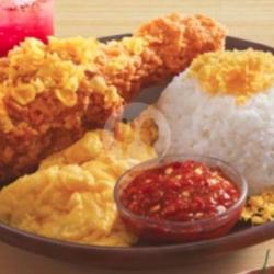 Ayam Crispy Gedhe   Nasi