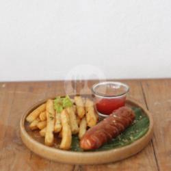 Meat Sausage And Fries