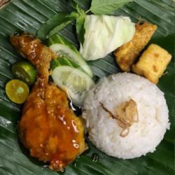 Ayam Geprek Saus Asam Manis   Nasi