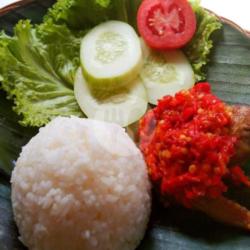 Nasi   Ayam Penyet   Lalab Sambal