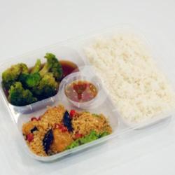 Nasi, Tahu Gandum, Broccoli Saus Tiram