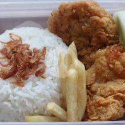 Nasi Kriuk Ayam Saus Mentega