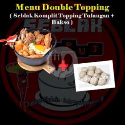 Seblak Komplit Double Topping Tulangan   Bakso