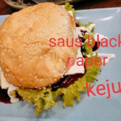 Beef Burger Black Paper  Keju