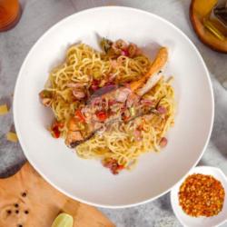 Grilled Salmon Sambal Matah Pasta