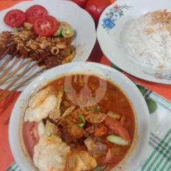 Combo ( Hemat I ) Soto Tangkar Campur   Sate Bumbu Kecap   Nasi   Emping