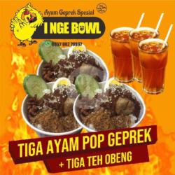 Paket Family Ayam Pop Geprek   Free Teh Obeng