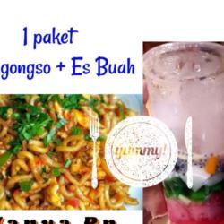 Mie Gongso Telor  Es Buah