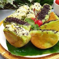 Kue Pukis Pandan Keju Coklat