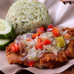 Paket Nasi Ijo Ayam Geprek Sambel Matah