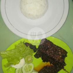 Nasi Ati Ampela Tempe  Bakar Pedas/manis