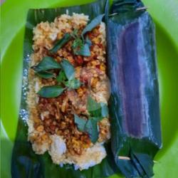 Nasi Bakar Ikan Teri Balado