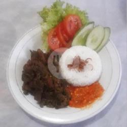 Nasi Ayam Geprek Filet Bumbu Kacang   Sambal