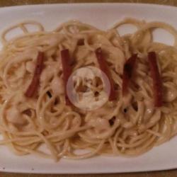 Spaghetti Cream Carbonara   Sosis