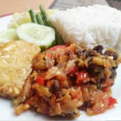 Paru Geprek   Nasi