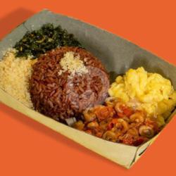 Paket Komplit Nasi Telur Cumi Asin Sambal Daun Jeruk