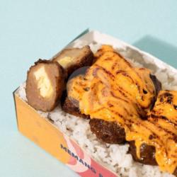 Ricebox Bakso Bakar Keju   Saus Mentai