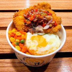 Sego Tumpuk Chicken Katsu Sambal Matah