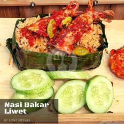 Nasi Bakar Cumi Asin Teri Pete Pedas