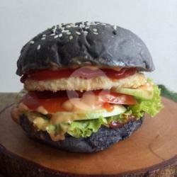 Chicken Patty Burger Roti Warna Original