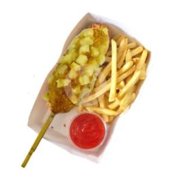 Corn Dog Potato Sosis With Fries