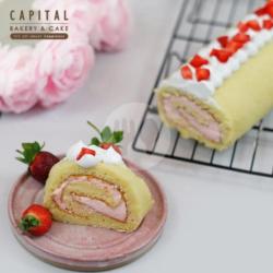 Strawberry Vanilla Roll Cake