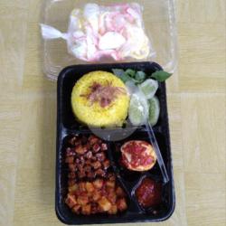 Nasi Kuning Telor Dadar/balado Bento