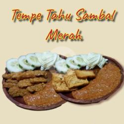 Paket Nasi Tempe Tahu Sambal Merah