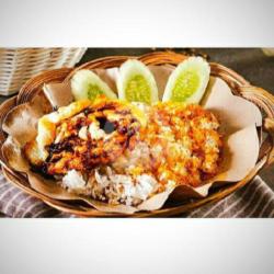 Nasi Serundeng Telur Abon Ayam