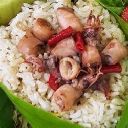 Nasi Bakar Cumi Sambal Matah