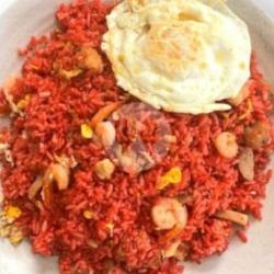 Nasgor Merahmerona  ( Sosis   Telur  Dadar