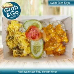 Ricebox Telor Dan Ayam Saos Keju