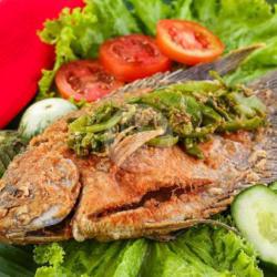 Ikan Nila Merah Goreng Sambal Pencok