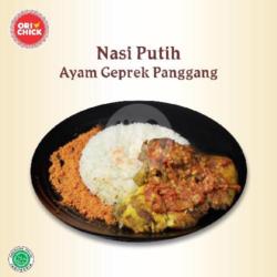 Nasi Putih Geprek Dada/paha Atas
