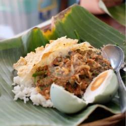 Nasi Pecel Telor Asin