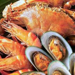 Kepiting, Kerang Ijo, Udang, Cumi Saus Tiram