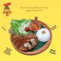 Ikan Nila Goreng Serundeng (tempe  Tahu) Dan Nasi Putih